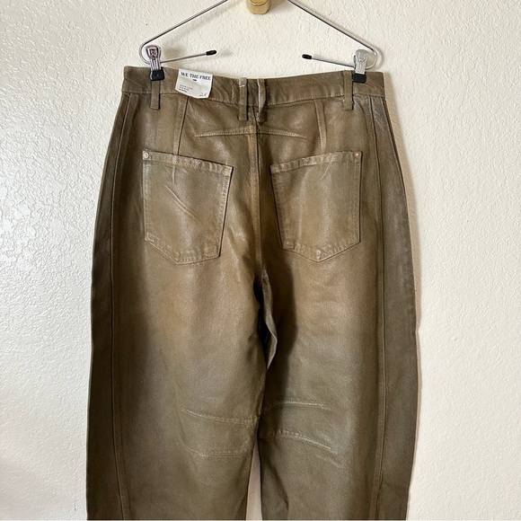 New Free people x new moon Good Luck Coated High Waist Barrel Jeans size 28 - Picture 12 of 14
